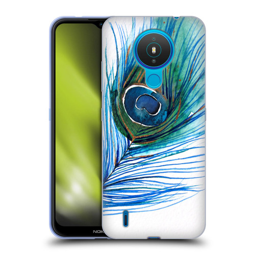 Mai Autumn Feathers Peacock Soft Gel Case for Nokia 1.4
