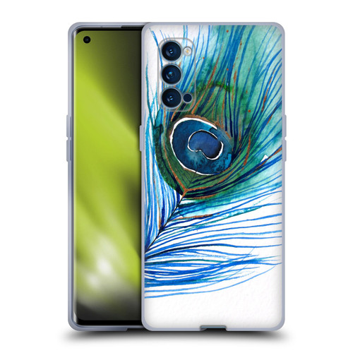 Mai Autumn Feathers Peacock Soft Gel Case for OPPO Reno 4 Pro 5G