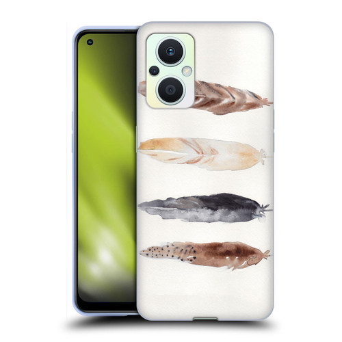 Mai Autumn Feathers Pattern Soft Gel Case for OPPO Reno8 Lite