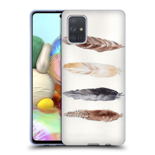 Mai Autumn Feathers Pattern Soft Gel Case for Samsung Galaxy A71 (2019)