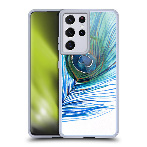 Mai Autumn Feathers Peacock Soft Gel Case for Samsung Galaxy S21 Ultra 5G