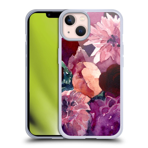 Mai Autumn Floral Garden Dahlias Soft Gel Case for Apple iPhone 13