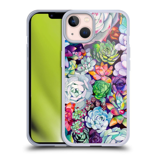 Mai Autumn Floral Garden Succulent Soft Gel Case for Apple iPhone 13