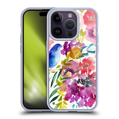 Mai Autumn Floral Garden Bluebird Soft Gel Case for Apple iPhone 14 Pro