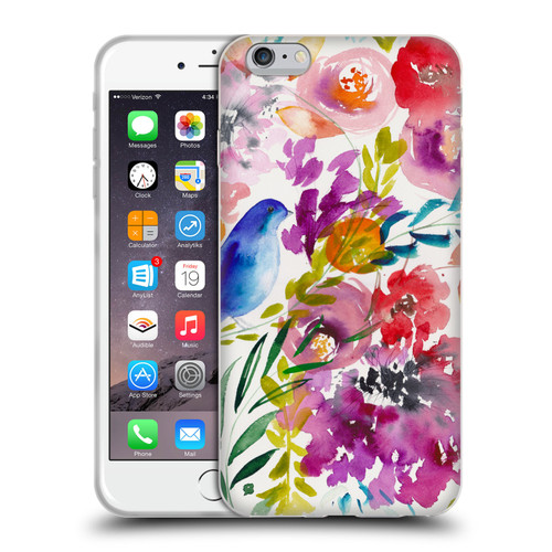 Mai Autumn Floral Garden Bluebird Soft Gel Case for Apple iPhone 6 Plus / iPhone 6s Plus