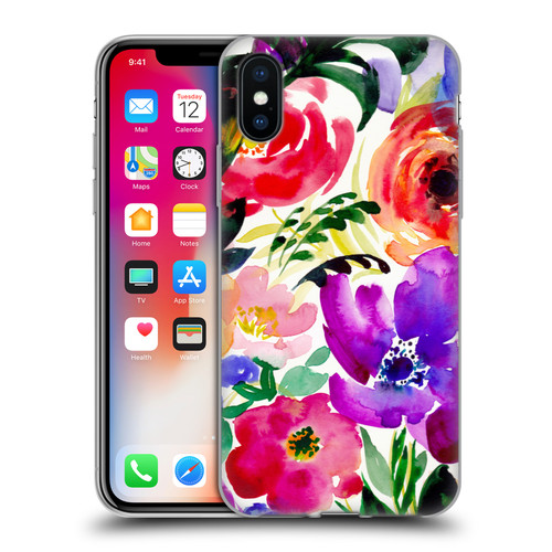 Mai Autumn Floral Garden Bloom Soft Gel Case for Apple iPhone X / iPhone XS