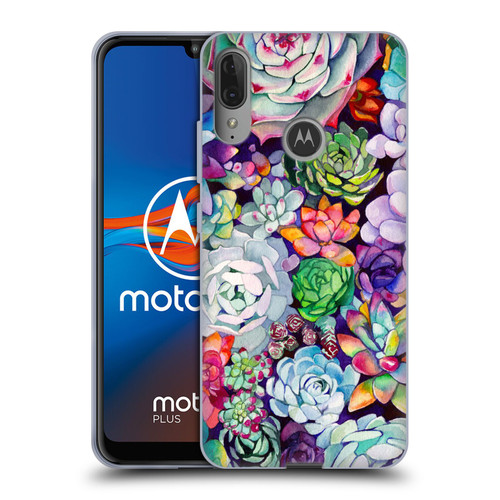 Mai Autumn Floral Garden Succulent Soft Gel Case for Motorola Moto E6 Plus