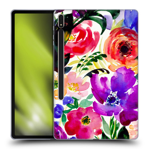 Mai Autumn Floral Garden Bloom Soft Gel Case for Samsung Galaxy Tab S8 Plus