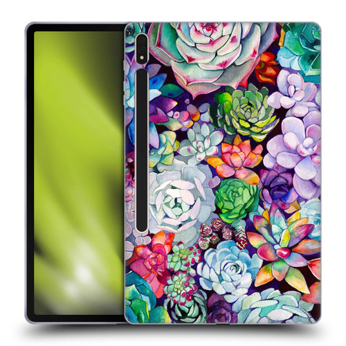 Mai Autumn Floral Garden Succulent Soft Gel Case for Samsung Galaxy Tab S8 Plus