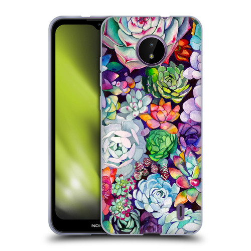 Mai Autumn Floral Garden Succulent Soft Gel Case for Nokia C10 / C20