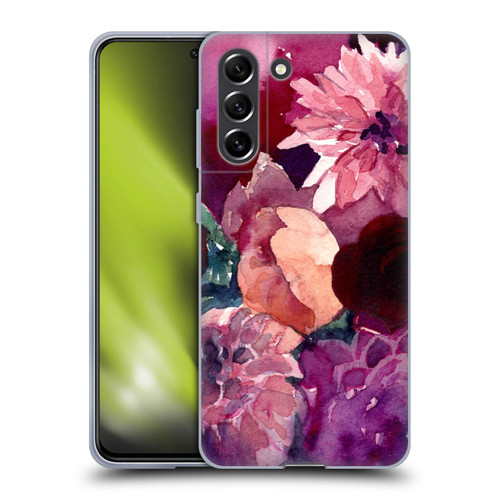 Mai Autumn Floral Garden Dahlias Soft Gel Case for Samsung Galaxy S21 FE 5G