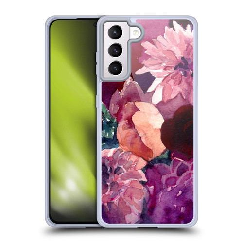 Mai Autumn Floral Garden Dahlias Soft Gel Case for Samsung Galaxy S21+ 5G