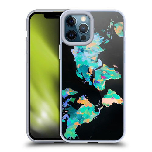 Mai Autumn Paintings World Map Soft Gel Case for Apple iPhone 12 Pro Max