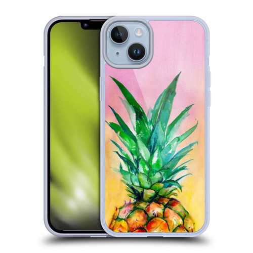 Mai Autumn Paintings Ombre Pineapple Soft Gel Case for Apple iPhone 14 Plus