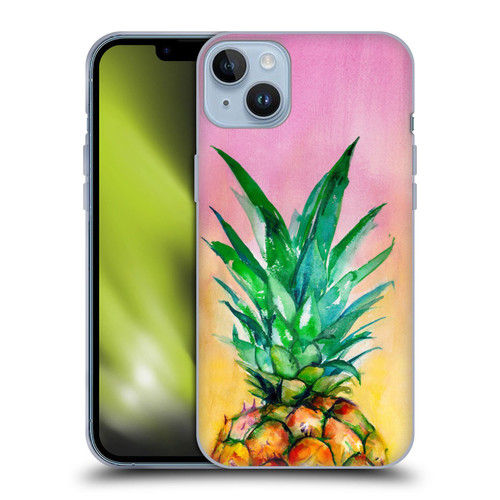 Mai Autumn Paintings Ombre Pineapple Soft Gel Case for Apple iPhone 14 Plus