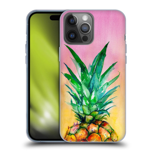 Mai Autumn Paintings Ombre Pineapple Soft Gel Case for Apple iPhone 14 Pro Max
