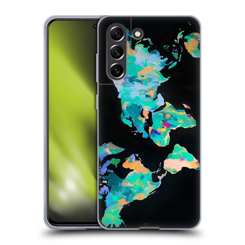 Mai Autumn Paintings World Map Soft Gel Case for Samsung Galaxy S21 FE 5G