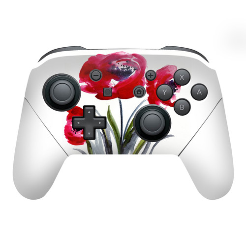 Mai Autumn Art Mix Red Flowers Vinyl Sticker Skin Decal Cover for Nintendo Switch Pro Controller
