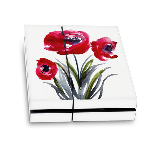 Mai Autumn Art Mix Red Flowers Vinyl Sticker Skin Decal Cover for Sony PS4 Console