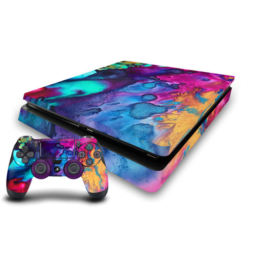 Mai Autumn Art Mix Turquoise Wine Vinyl Sticker Skin Decal Cover for Sony PS4 Slim Console & Controller