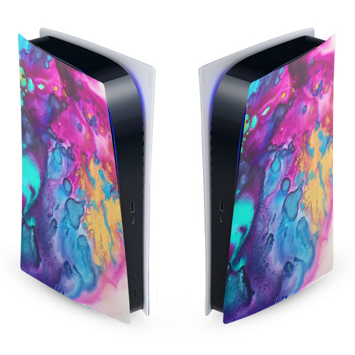 Mai Autumn Art Mix Turquoise Wine Vinyl Sticker Skin Decal Cover for Sony PS5 Digital Edition Console