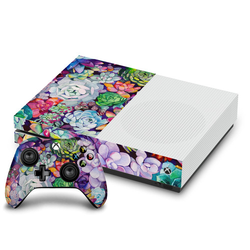 Mai Autumn Art Mix Succulent Vinyl Sticker Skin Decal Cover for Microsoft One S Console & Controller