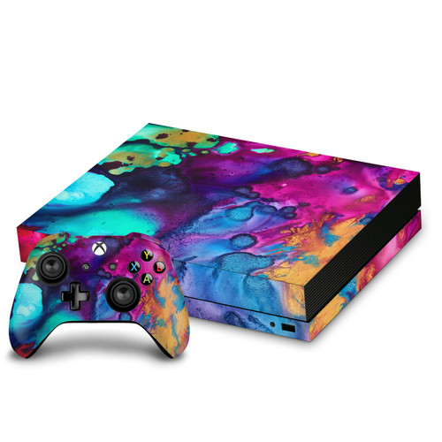 Mai Autumn Art Mix Turquoise Wine Vinyl Sticker Skin Decal Cover for Microsoft Xbox One X Bundle
