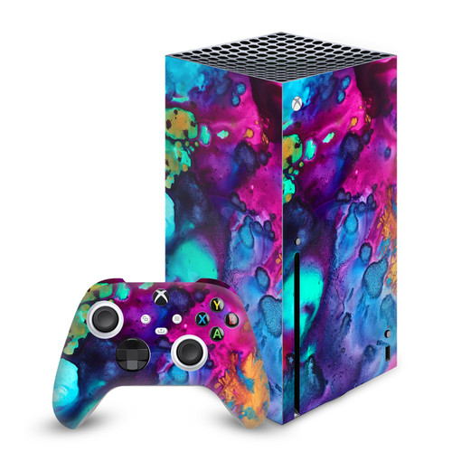 Mai Autumn Art Mix Turquoise Wine Vinyl Sticker Skin Decal Cover for Microsoft Series X Console & Controller