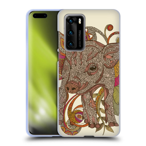 Valentina Animals And Floral Pig Soft Gel Case for Huawei P40 5G