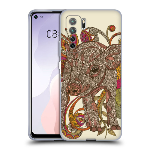Valentina Animals And Floral Pig Soft Gel Case for Huawei Nova 7 SE/P40 Lite 5G