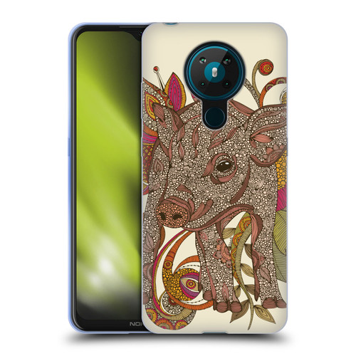 Valentina Animals And Floral Pig Soft Gel Case for Nokia 5.3
