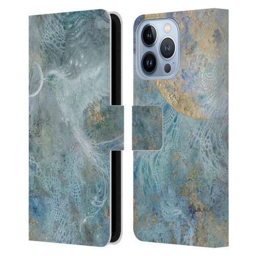 Stephanie Law Birds Silvers Of The Moon Leather Book Wallet Case Cover For Apple iPhone 13 Pro