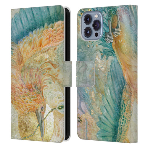 Stephanie Law Birds The Blue Above Leather Book Wallet Case Cover For Apple iPhone 14