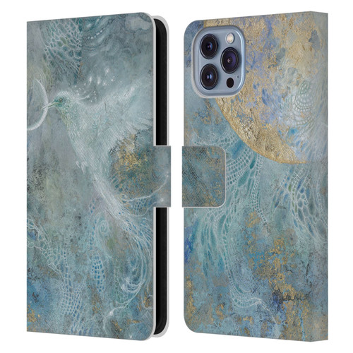 Stephanie Law Birds Silvers Of The Moon Leather Book Wallet Case Cover For Apple iPhone 14