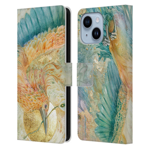 Stephanie Law Birds The Blue Above Leather Book Wallet Case Cover For Apple iPhone 14 Plus