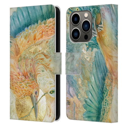 Stephanie Law Birds The Blue Above Leather Book Wallet Case Cover For Apple iPhone 14 Pro