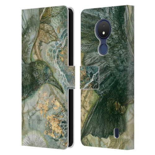 Stephanie Law Birds Detached Shadow Leather Book Wallet Case Cover For Nokia C21