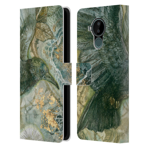 Stephanie Law Birds Detached Shadow Leather Book Wallet Case Cover For Nokia C30