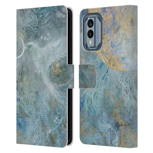 Stephanie Law Birds Silvers Of The Moon Leather Book Wallet Case Cover For Nokia X30