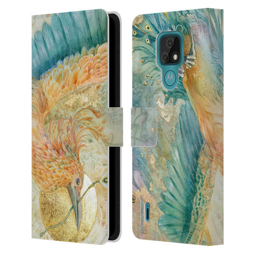 Stephanie Law Birds The Blue Above Leather Book Wallet Case Cover For Motorola Moto E7