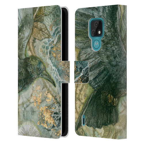 Stephanie Law Birds Detached Shadow Leather Book Wallet Case Cover For Motorola Moto E7