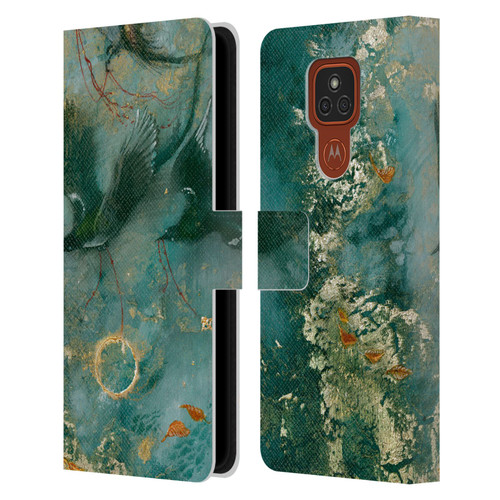 Stephanie Law Birds Three Fates Leather Book Wallet Case Cover For Motorola Moto E7 Plus