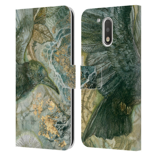 Stephanie Law Birds Detached Shadow Leather Book Wallet Case Cover For Motorola Moto G41