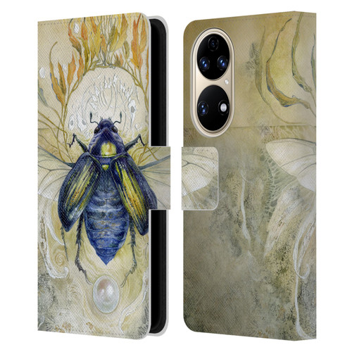 Stephanie Law Immortal Ephemera Scarab Leather Book Wallet Case Cover For Huawei P50