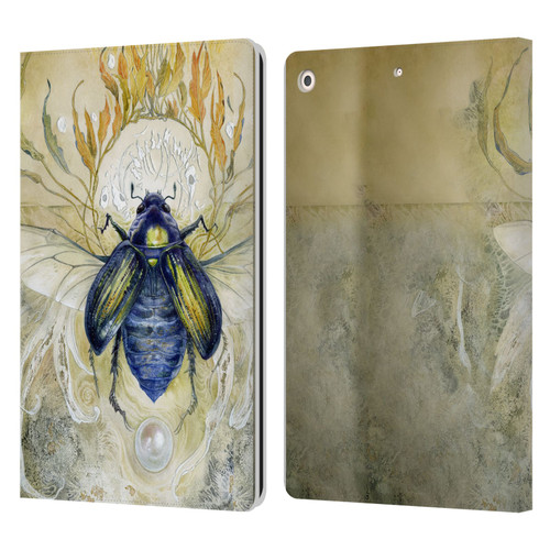 Stephanie Law Immortal Ephemera Scarab Leather Book Wallet Case Cover For Apple iPad 10.2 2019/2020/2021