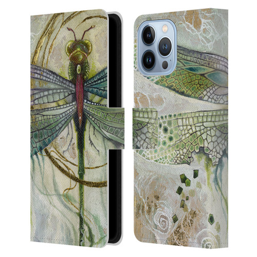 Stephanie Law Immortal Ephemera Damselfly 2 Leather Book Wallet Case Cover For Apple iPhone 13 Pro Max