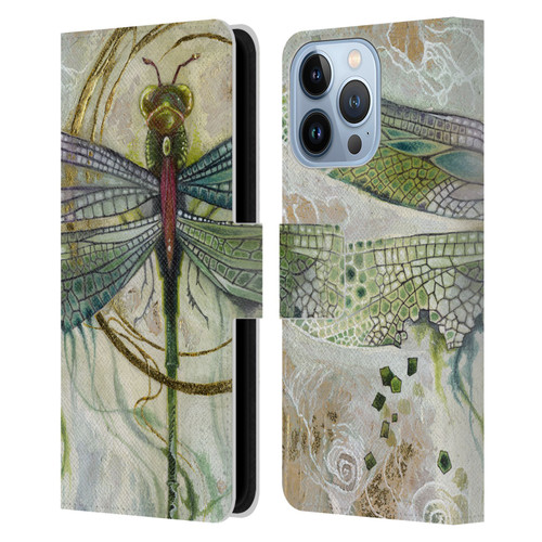 Stephanie Law Immortal Ephemera Damselfly 2 Leather Book Wallet Case Cover For Apple iPhone 13 Pro
