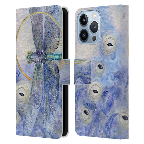 Stephanie Law Immortal Ephemera Dragonfly Leather Book Wallet Case Cover For Apple iPhone 13 Pro