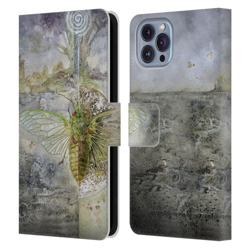 Stephanie Law Immortal Ephemera Cicada Leather Book Wallet Case Cover For Apple iPhone 14