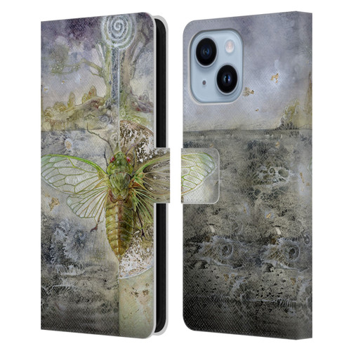 Stephanie Law Immortal Ephemera Cicada Leather Book Wallet Case Cover For Apple iPhone 14 Plus
